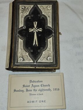 Museum Piece 1900 BUDAPEST Prayer Book + 1916 St. Agnes Cleavland Church Archive